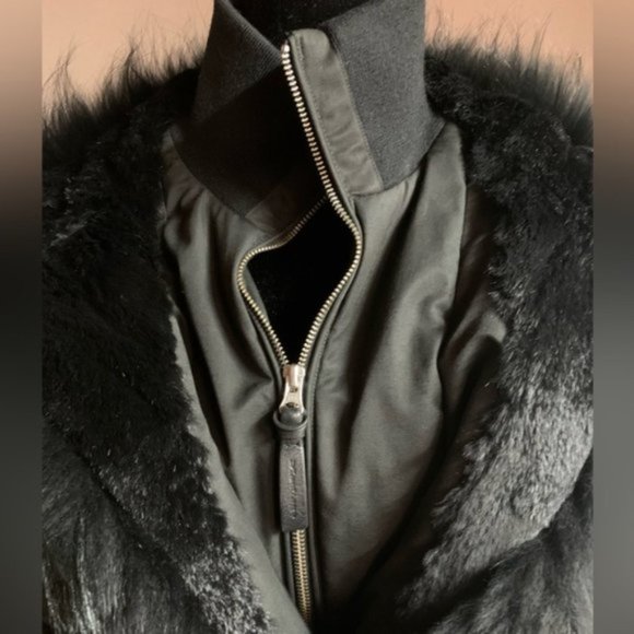 MACKAGE ADALI JACKET BLACK WITH NATURAL FUR TRIM - Picture 6 of 12